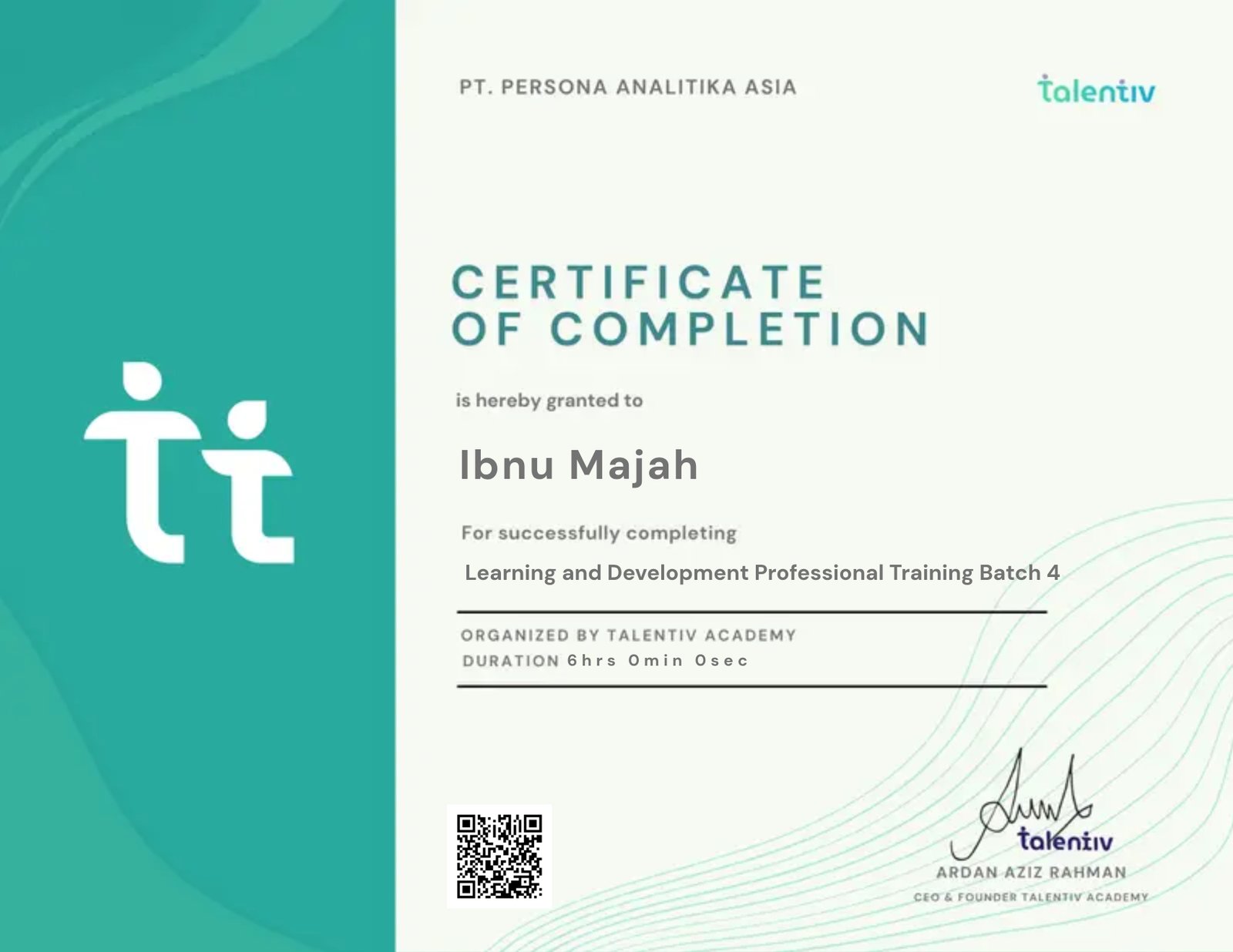 Learning and Development Professional Training Batch 4