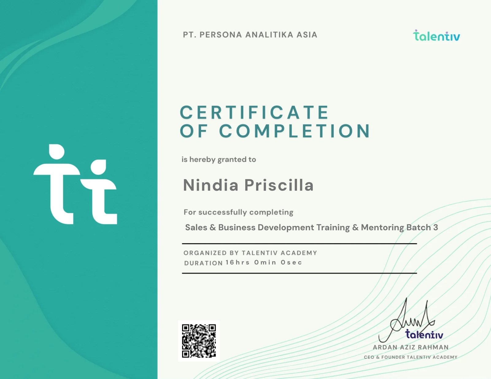 Sales & Business Development Training & Mentoring Batch 3