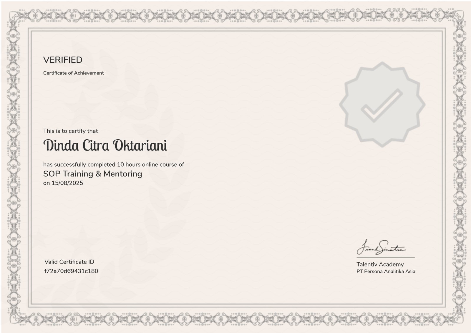 SOP Training & Mentoring