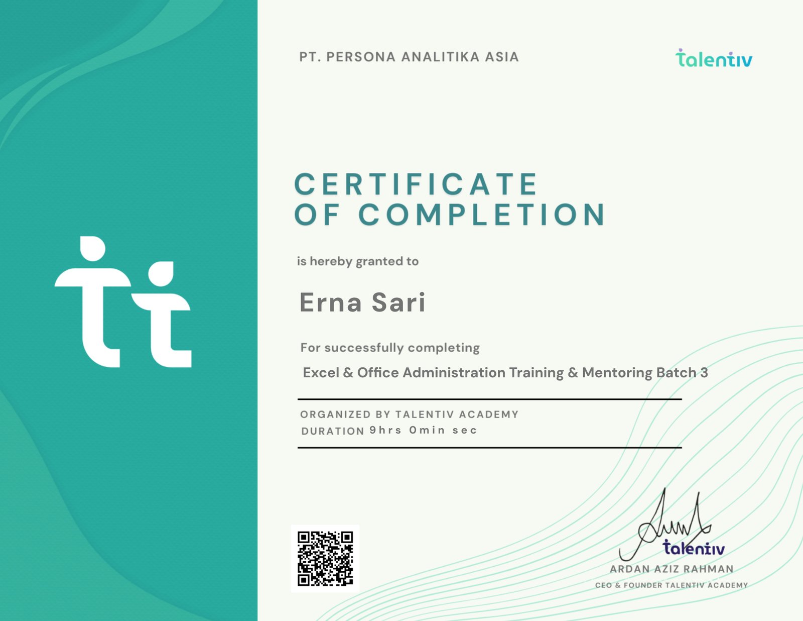 Excel & Office Administration Training & Mentoring Batch 3