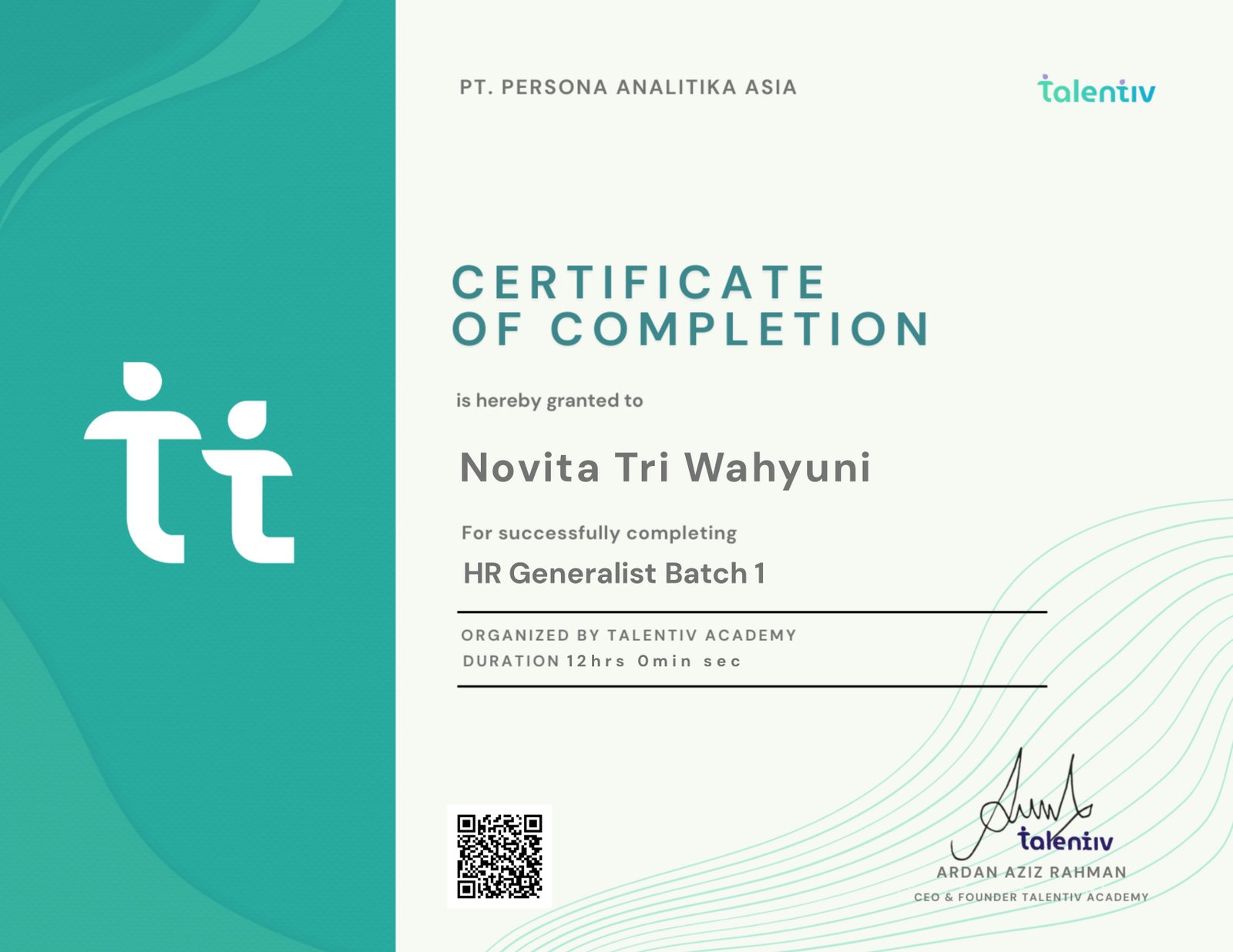 HR Generalist Batch 1