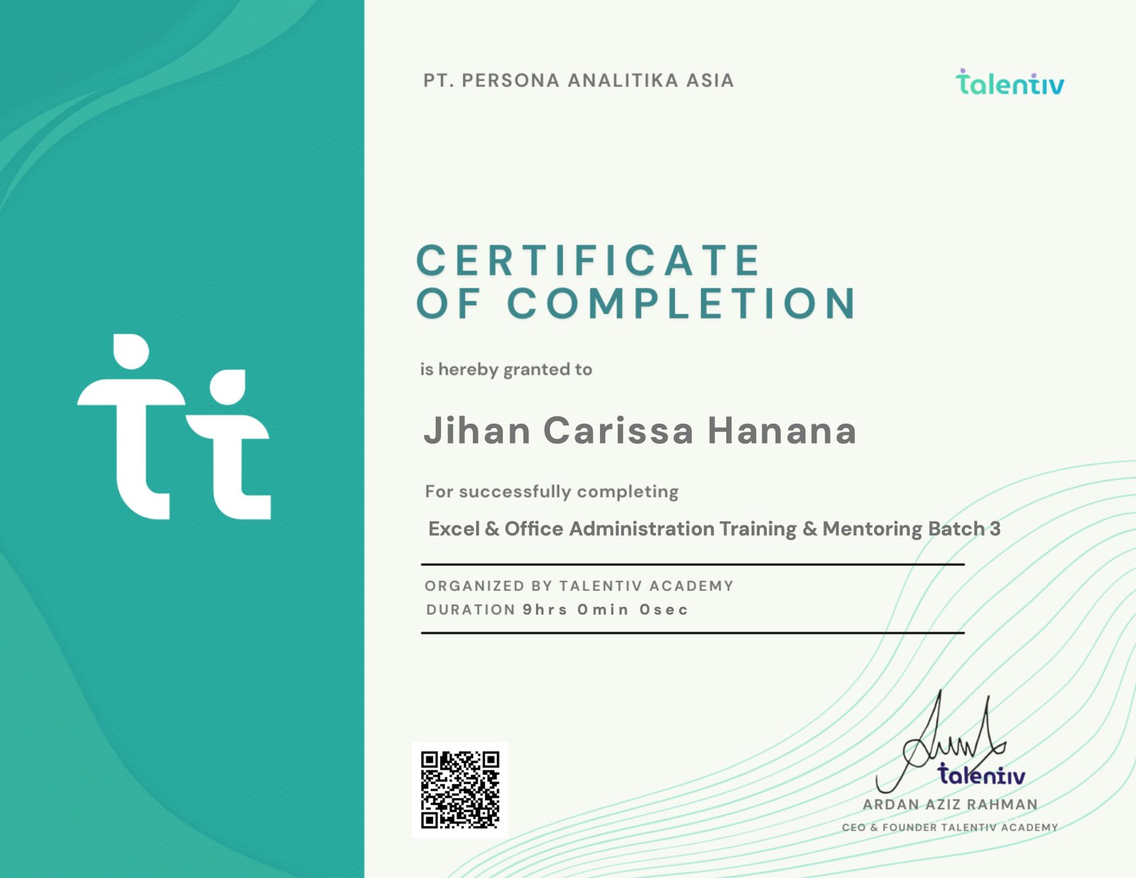 Excel & Office Administration Training & Mentoring Batch 3