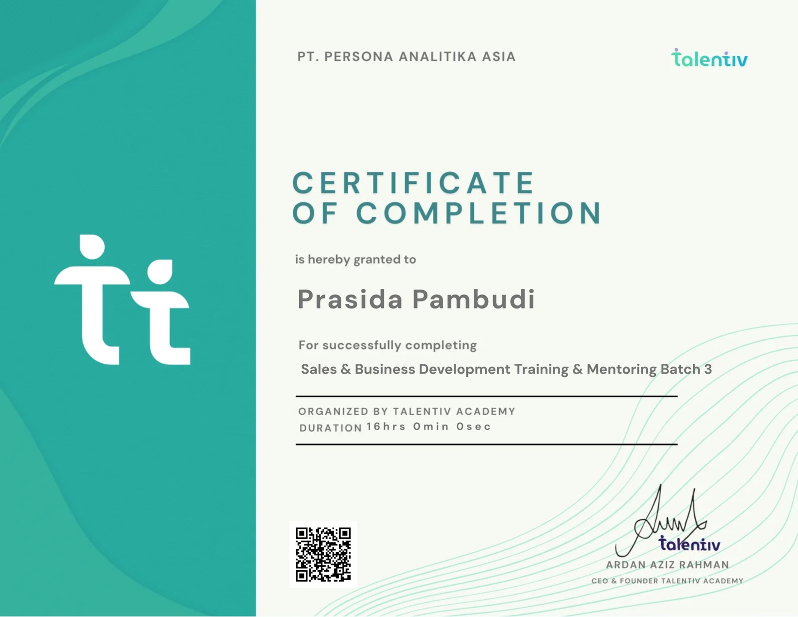 Sales & Business Development Training & Mentoring Batch 3